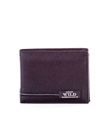 Black leather wallet with grey inserts