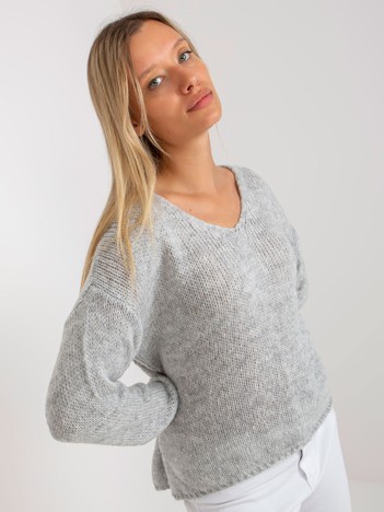 Gray oversize sweater with OCH BELLA wool 