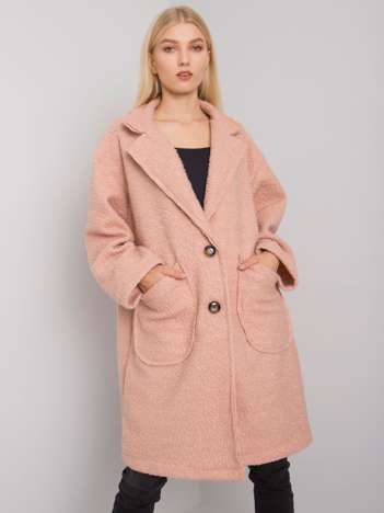Women's dirty pink coat with pockets Bedford OCH BELLA