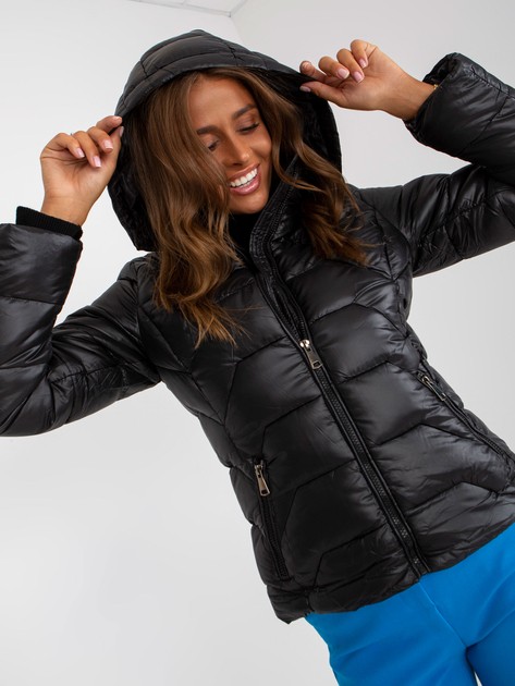 Black Women's Transition Jacket with Quilting  