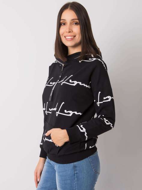 Black plus size sweatshirt with Jossa pocket