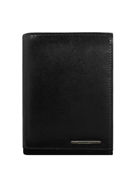 Men's leather wallet with compartments black