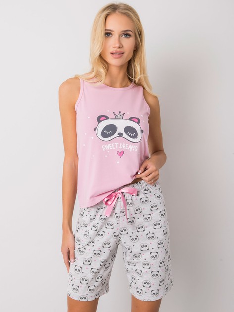 Pink Womens Two Piece Pyjamas