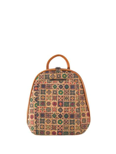 Red cork backpack with handles 